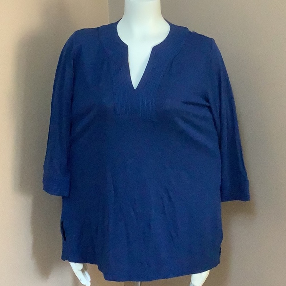 Jones New York trapunto stitch tunic, size L